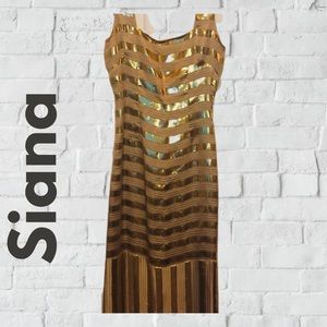 SIANA DENVER BOUTIQUE GOLD SATIN DRESS